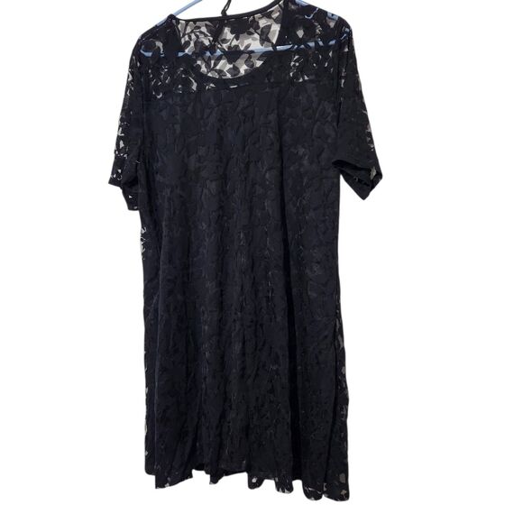 Nina Leonard Dresses & Skirts - Nina Dress Size XL Black Knee Length Lined Sheer Short Sleeve.  New